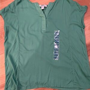 NINE WEST Women's Green Blouse Size Large